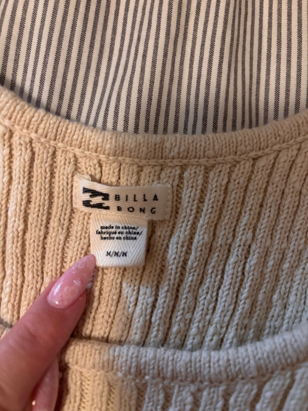 Billabong Cream Ribbed Set - Picture 2 of 6